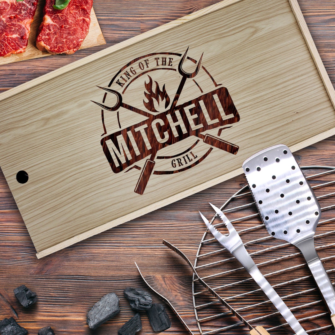 Custom Engraved Grill Set, Customized Grill Tools, Grilling Kit for Dad