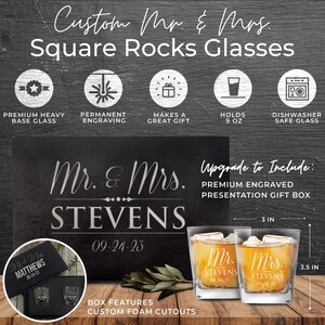 Mr and Mrs Personalized Champagne Flutes, Wedding Toasting Glasses, His Her Engraved Wine Glasses, Mr and Mrs Couples Glasses, Set of 2 image 5