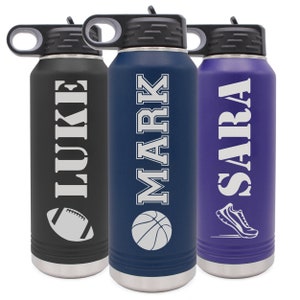 Personalized Sports Water Bottle, Personalized Kids Water Bottle, Stainless Steel Water Bottle, Personalized Water Bottle with Name image 6