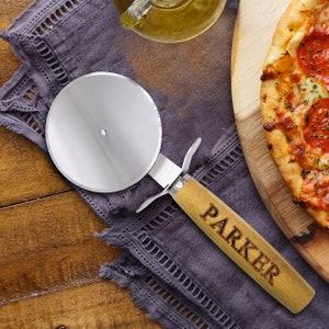 Pizza Peel, Personalized Pizza Board, Wood Pizza Paddle, Custom Pizza Peel, Pizza Lovers, Personalized Pizza Gifts, Pizza Cutter and Paddle image 2