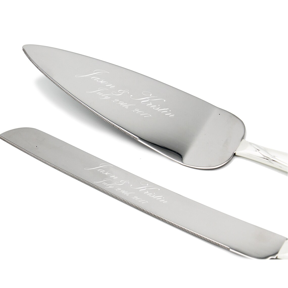 Personalized Engraved Cake Server Set Engraved Cake Serving Etsy