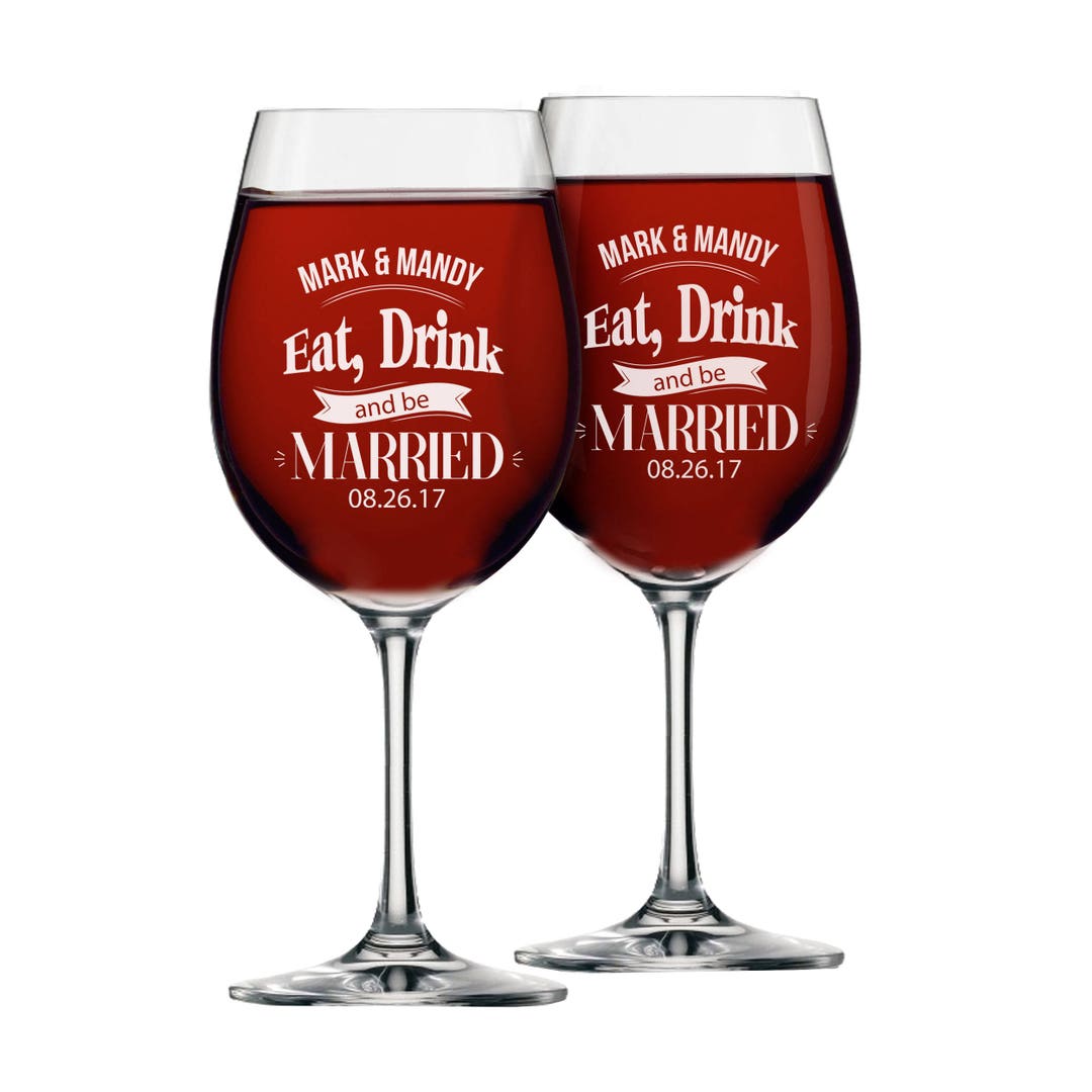 Couples Wine Glasses Wine Glasses Couple Just Married Wine Etsy