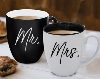 Mr and Mrs Coffee Mug Set of 2, Mr Mrs Coffee Cup Set of 2, Matching Coffee Mugs for Him and Her, Couples Coffee Mugs for Couples
