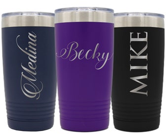 Custom Insulated Tumbler, Customized Stainless Steel Tumbler, Personalized 20 oz and 30 oz Vacuum Insulated Tumbler, Engraved Tumbler