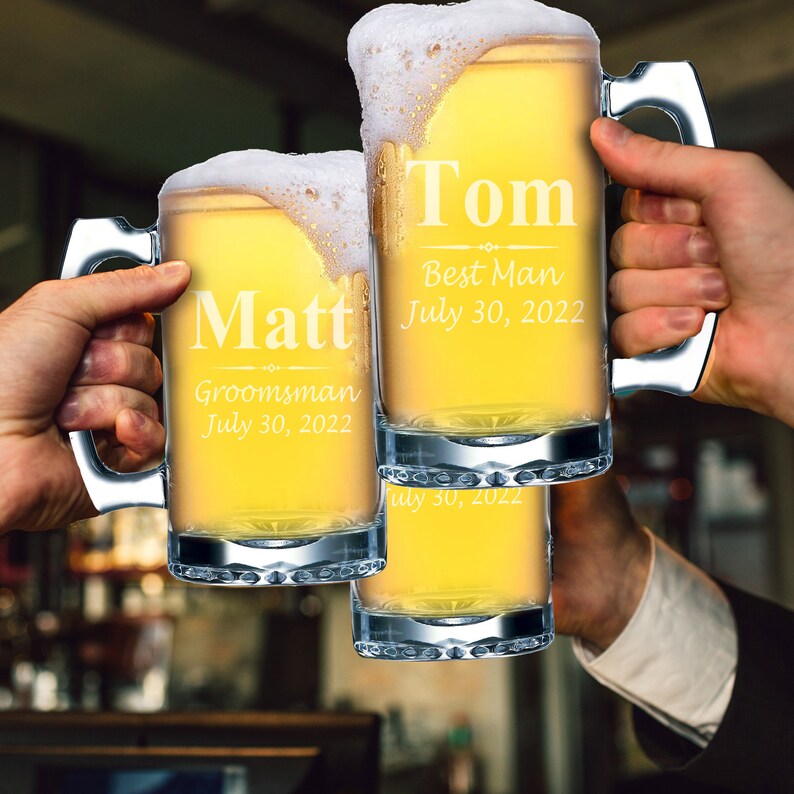 Personalized Beer Mugs for Groomsmen Best Man Beer Mug Usher Etsy