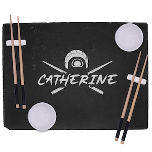 Sushi Lover Gift, Custom Personalized Sushi Serving Tray Gift Set Platter, Sushi Set for 2