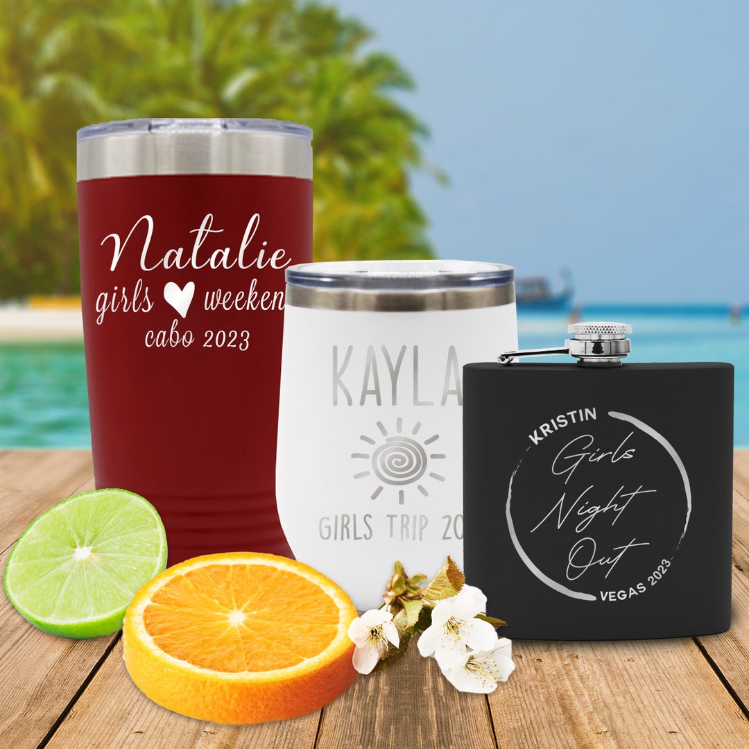 Custom Personalized Girls Trip Cups, Customized Girls Weekend Getaway