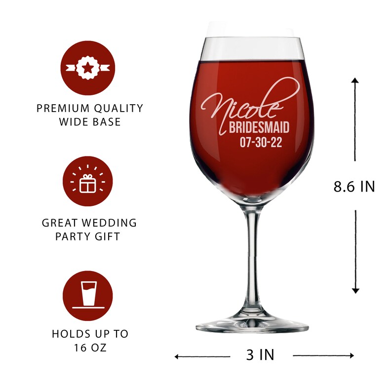 Etched Wine Glasses Personalized Wine Glass Custom Wine Etsy