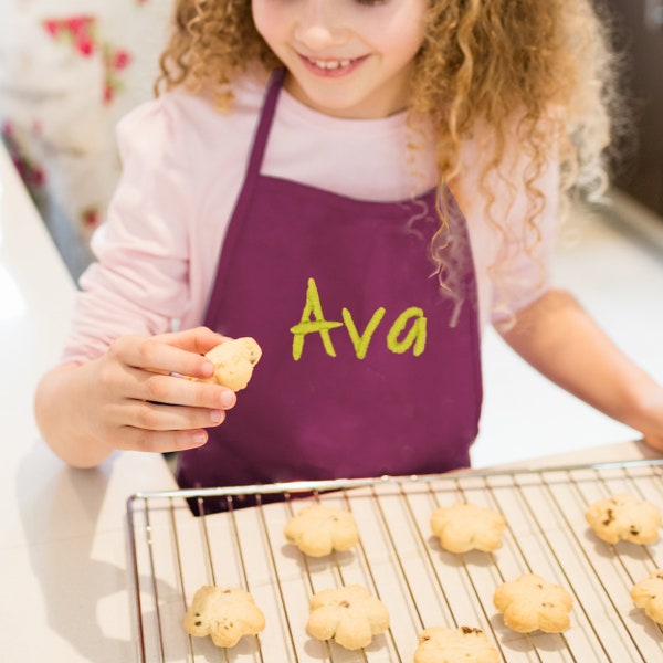 Apron for Kids, Personalized Kids Baking Apron, Embroidered Kids Apron, Baking Apron for Kids,  Custom Kids Baking Apron, Kids Apron