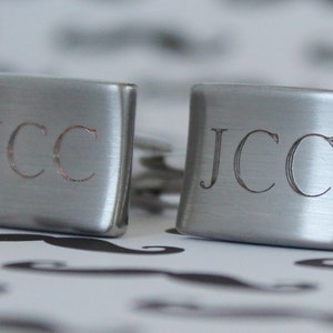 Personalized Rectangle Cuff links - Groomsmen Gift - Best Man Gift - Birthday Gift - Engraved - Customized - Monogrammed for Free