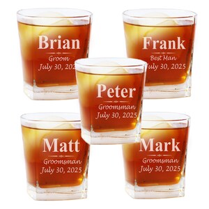 Groomsmen Whiskey Glasses, Groomsmen Gift, Gift Ideas for Groomsmen, Personalized Whiskey Glasses for Wedding, Groomsman Whiskey Gifts image 7