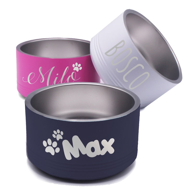 Pet Bowls Personalized, Stainless Steel Dog Bowl, Cat Bowl Custom, Dog Bowl With Name, Personalized Dog Gifts, Dog Dish, Pet Food Bowls image 1