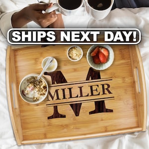 Personalized Wood Serving Tray, Serving Tray with Handles, Wood Serving Tray, Custom Serving Tray, Wood Platter, Engraved Serving Tray