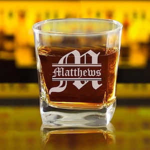 Etched Whiskey Glasses, Custom Whiskey Glass, Personalized Scotch Glasses, Engraved Whiskey Glass, Custom Whiskey Glasses