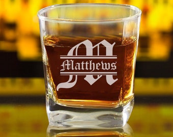 Etched Whiskey Glasses, Custom Whiskey Glass, Personalized Scotch Glasses, Engraved Whiskey Glass, Custom Whiskey Glasses