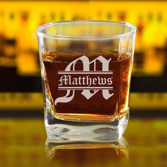 Etched Whiskey Glasses, Custom Whiskey Glass, Personalized Scotch Glasses, Engraved Whiskey Glass, Custom Whiskey Glasses