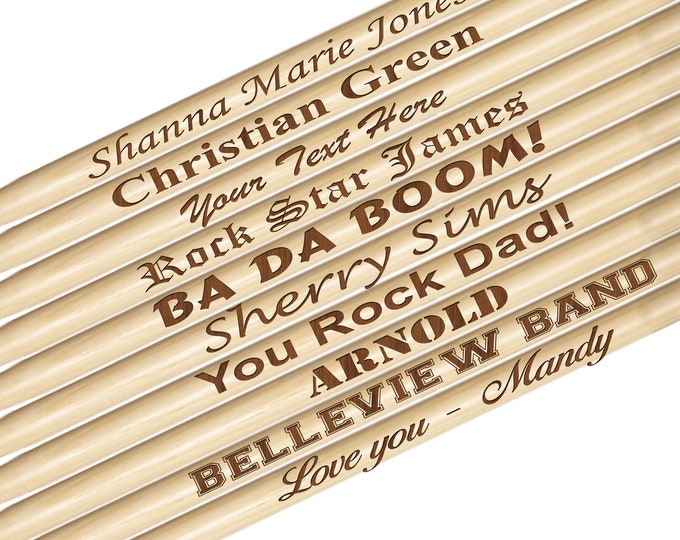 Personalized Drumsticks, Drum Sticks Gifts, Engraved Wood Drumsticks, Custom Laser Engraved Drumsticks, Drummer Sticks Personalized