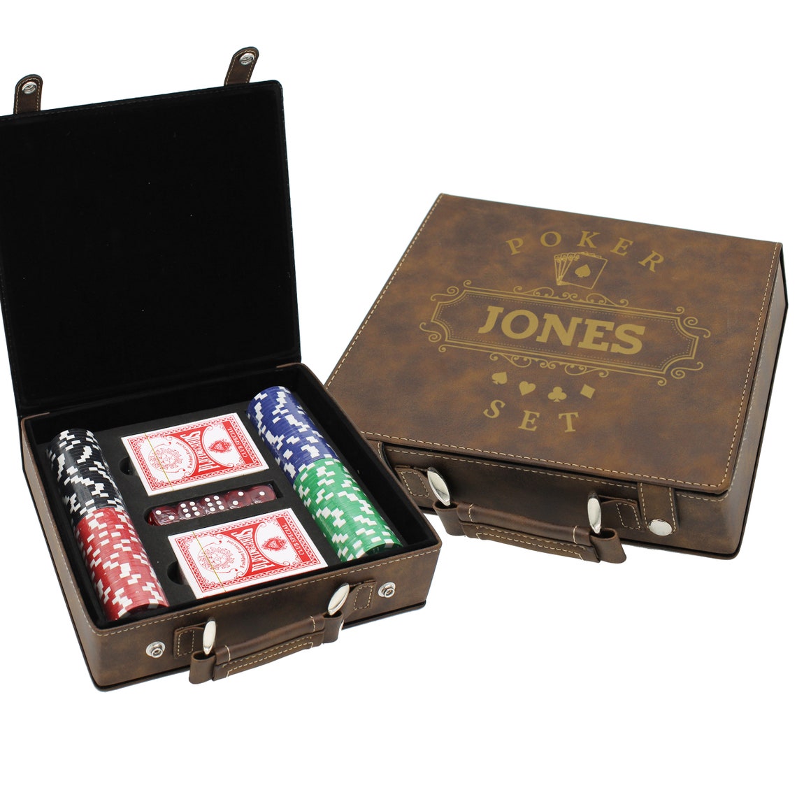 Poker Player Gifts Poker Set Personalized Poker Case Etsy