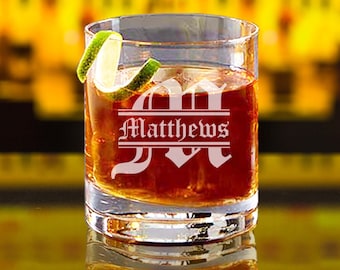 Personalized Whiskey Glassses, Engraved Rocks Glass, Bourbon Glasses, Whiskey Gifts, Groomsmen Whiskey Glasses, Etched Whiskey Glass