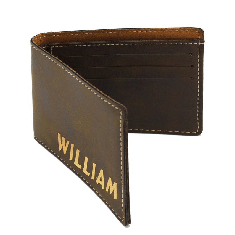 Personalized Wallet Leather Wallet Mens Engraved Leather Etsy