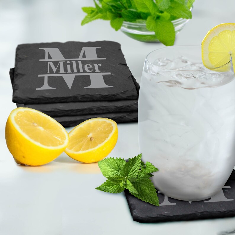 Slate Coasters Drink Coasters Stone Coasters Custom Etsy