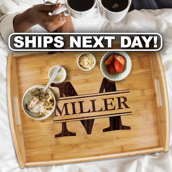 Personalized Wood Serving Tray, Serving Tray with Handles, Wood Serving Tray, Custom Serving Tray, Wood Platter, Engraved Serving Tray