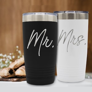 Mr and Mrs Tumblers, Mr and Mrs Insulated Tumblers Set, Couples Tumbler Gift, Anniversary Gifts for Couples, Mr and Mrs Tumbler Set - 20 oz