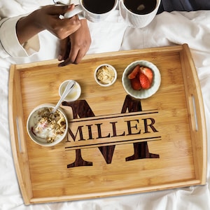 Personalized Wedding Gift, Wood Tray, Personalized Tray, Personalized Platter, Housewarming Gift, Ottoman Tray, Serving Platter Tray