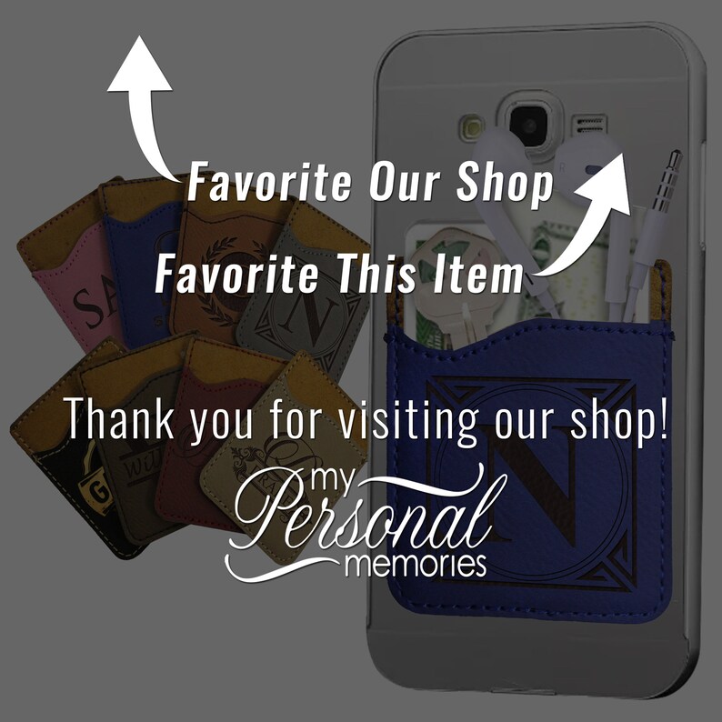 Personalized phone wallet stick on wallet adhesive card etsy