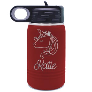 Personalized Kids Water Bottle, Double Wall Tumbler Insulated Water Bottle for Kids, Custom Water Bottle with Name and Straw - Premium 12 oz imagem 6