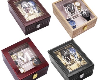 gift jewelry presentation box Personalized Watch Storage Box - Groomsmen Gifts - Birthday Gift - Groomsmen Watch Box - Watch Presentation Box - Customizable Watch Box