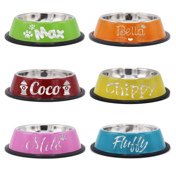 Custom Pet Bowls Engraved Metal Pet Bowls Personalized Metal 