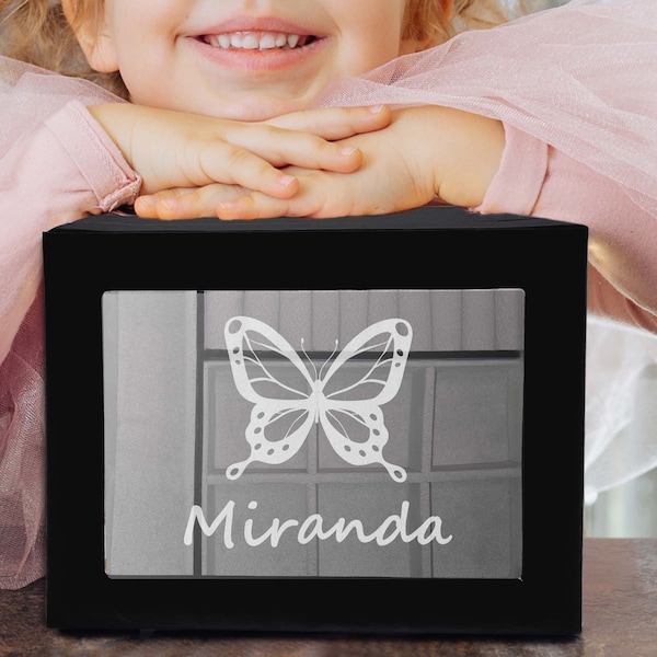 Butterfly Jewelry Box, Etched Jewelry Box for Girls, Girls Jewelry Box Monogram, Little Girl Jewelry Gift Box, 3rd Birthday Gift for Girl