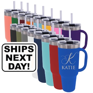 Tumbler Gift for Her, Custom Tumbler for Women, 40 oz Tumbler for Mom Personalized 40 oz Tumbler with Handle, Lid and Reusable Straw