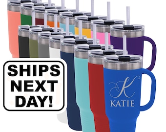 Tumbler Gift for Her, Custom Tumbler for Women, 40 oz Tumbler for Mom Personalized 40 oz Tumbler with Handle, Lid and Reusable Straw