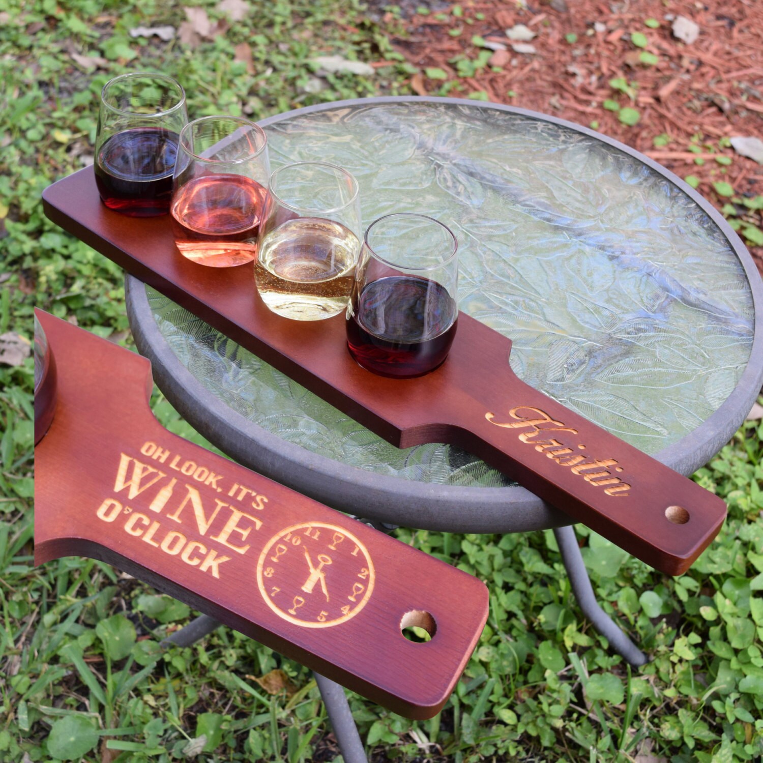Personalized Wine Flight Wine Tasting Set With 4 Glasses Etsy