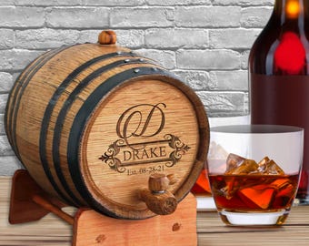 Personalized Wine Barrel, Bourbon Barrel, Whiskey Barrel, Gifts for Groomsmen, Groomsman Gift, Personalized Whiskey Barrel 1 or 2 or 3 Liter