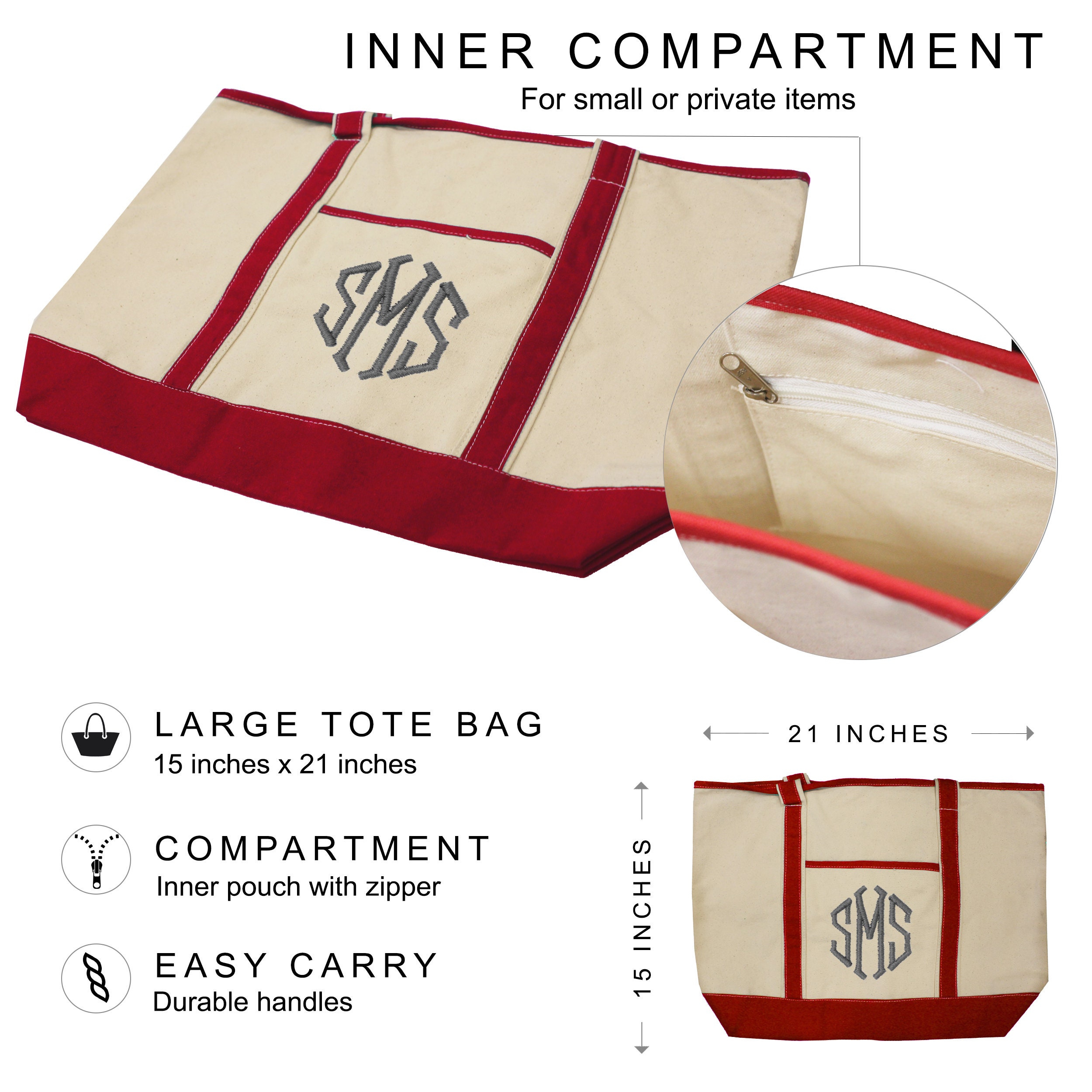 Monogrammed Canvas Tote Bag Personalized Canvas Tote Bag Etsy