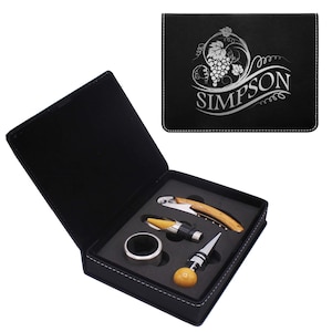 Wine Tool Set, Wine Gifts For Couple, Wine Opener Set, Wine Accessories Gift Set, Personalized Wine Gifts, 4pc Wine Gift, Wine Gifts For Men