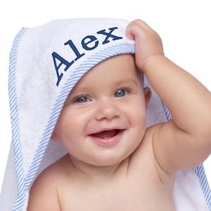 Monogrammed Hooded Baby Towel, Hooded Towel Baby, Baby Hooded Towels Personalized, Baby Towels for Boys, Personalized Baby Hooded Towel image 1