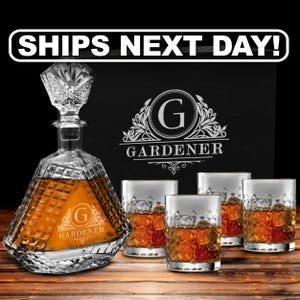 Husband Birthday Gift from Wife, Custom Decanter Set, Man Birthday Gift for Husband, Birthday Gift Man, Whiskey Decanter Set