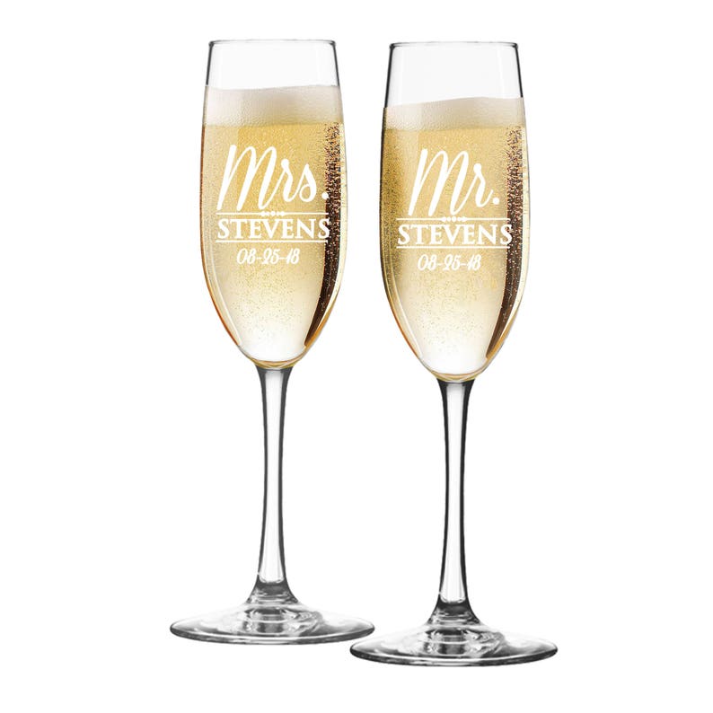 Mr And Mrs Glasses Personalized Champagne Flutes Wedding Etsy