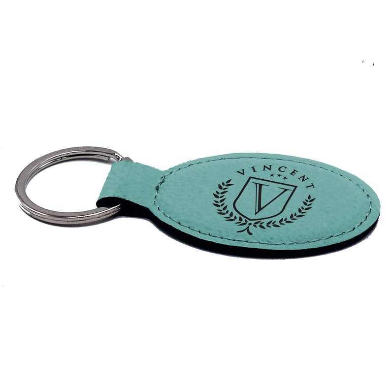 Personalized Keychain, Engraved Keychain, Custom Key Chain, Initial Keychain, Personalized Keyring, Keychain with Name, ROUND image 3