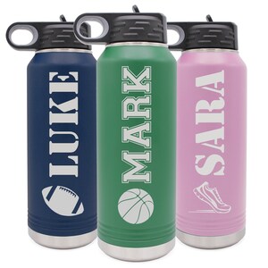 Personalized Sports Water Bottle, Personalized Kids Water Bottle, Stainless Steel Water Bottle, Personalized Water Bottle with Name image 4