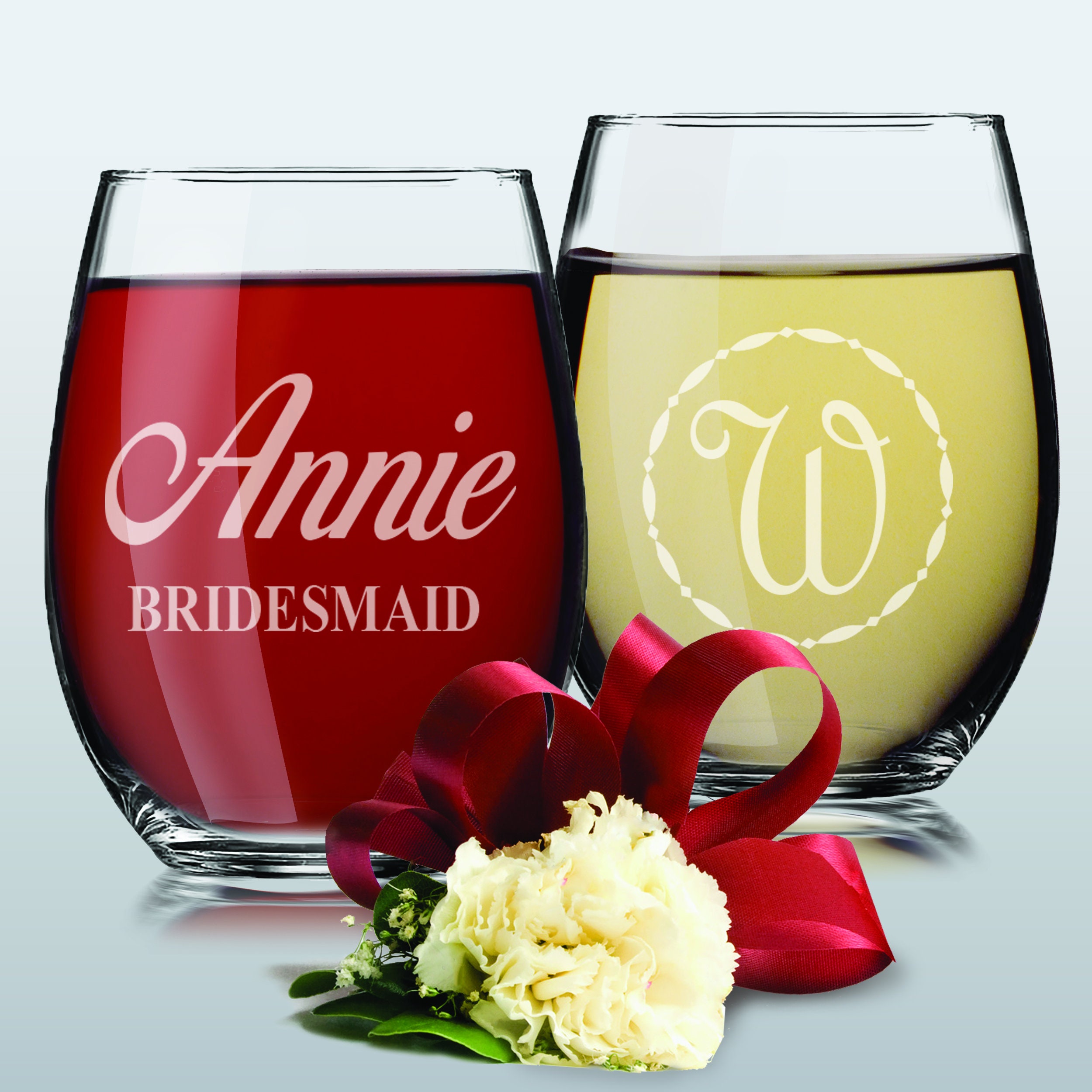 Etched Stemless Wine Glasses Personalized Wine Glass Custom Etsy