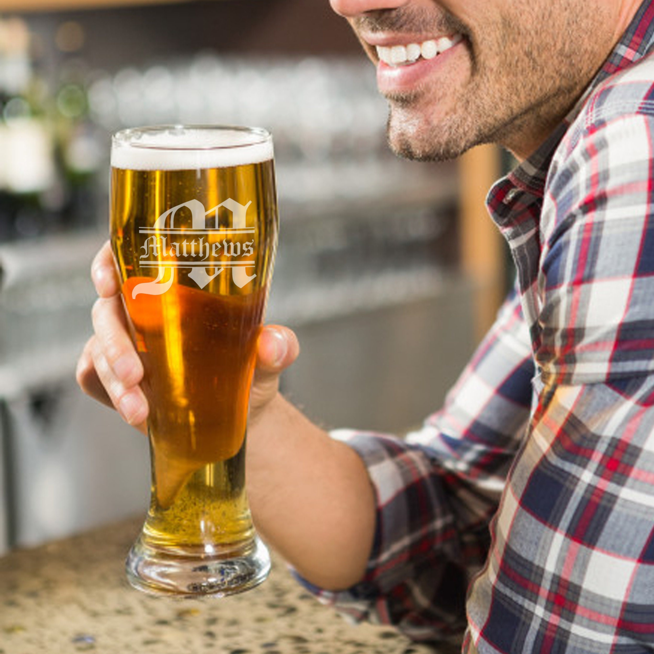Personalized Engraved Pilsner Beer Glass - Custom Design To Your Specifications 2 thumbnail image