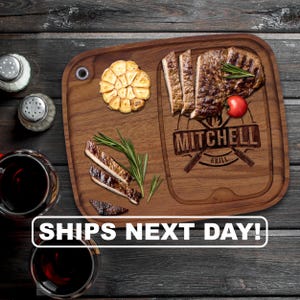 Personalized Wooden Steak Plate, Grill Serving Board, Rustic Steak Platter, Acacia Wood Steak Plate Custom