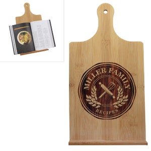 Cookbook Stand, Cook Book Holder, Kitchen Tablet Stand, Personalized Recipe Holder, Wooden Cookbook Stand, iPad Stand Wood, Restaurant Decor image 5