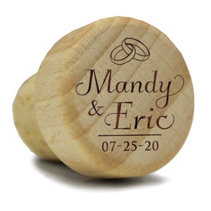 Wood Cork Stopper, T-Cork, Personalized Wine Stopper, Wood Wine Stopper Custom, Engraved Wood Cork, Custom Bottle Stopper, Wine Stopper Cork image 2