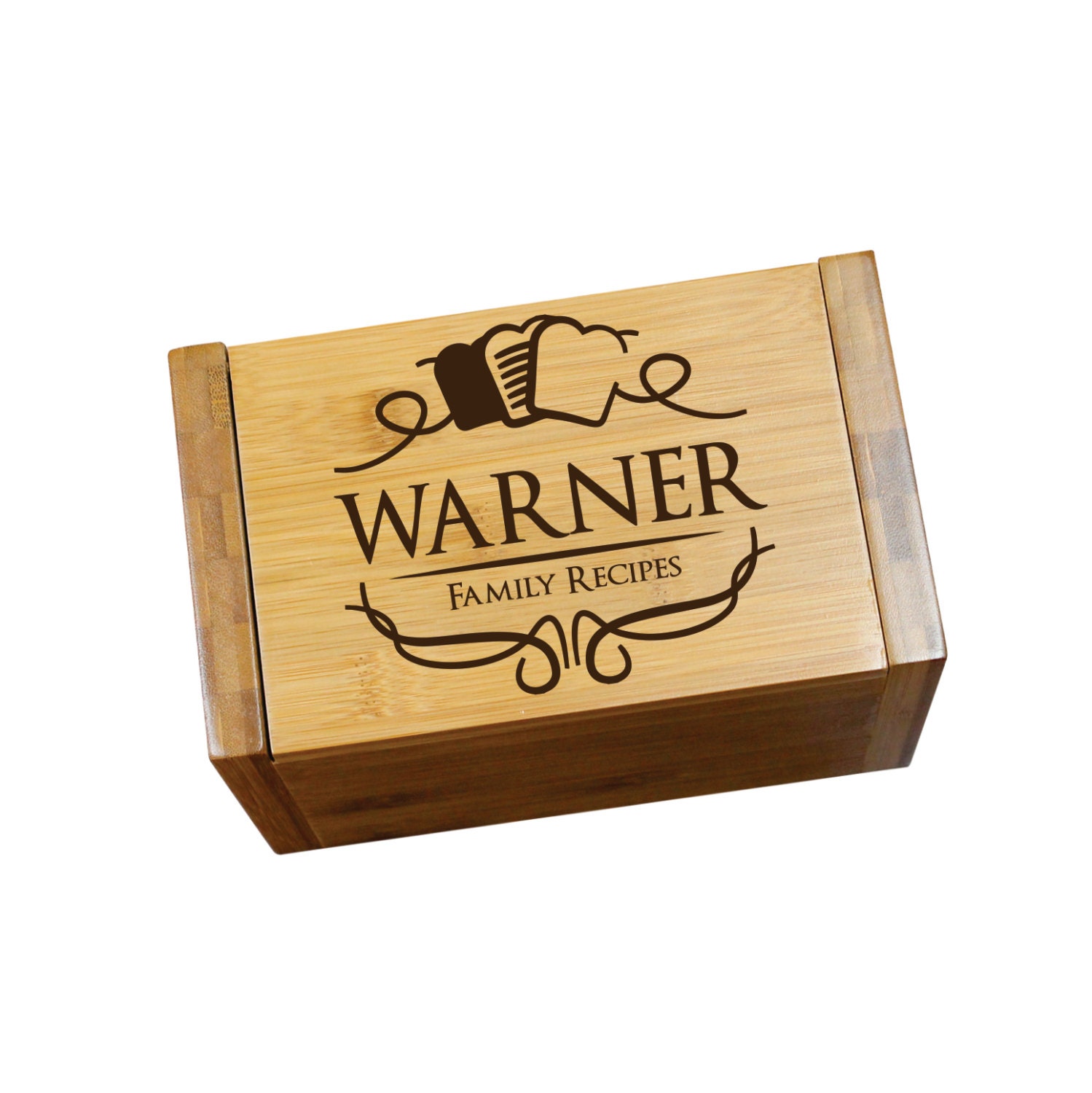 Personalized Wood Recipe Box Engraved Recipe Box Custom Wood Etsy